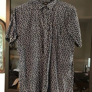 RVCA Men's Blue Floral Shirt